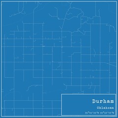 Fototapeta premium Blueprint US city map of Durham, Oklahoma.