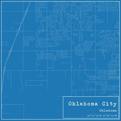 Fototapeta premium Blueprint US city map of Oklahoma City, Oklahoma.
