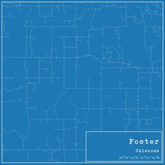 Blueprint US city map of Foster, Oklahoma.