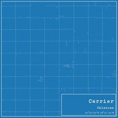 Blueprint US city map of Carrier, Oklahoma.