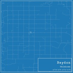 Blueprint US city map of Reydon, Oklahoma.