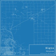 Obraz premium Blueprint US city map of Elgin, Oklahoma.