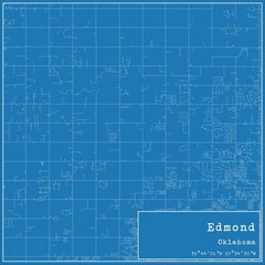 Blueprint US city map of Edmond, Oklahoma.