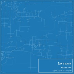Blueprint US city map of Lavaca, Arkansas.