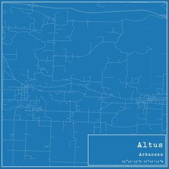 Blueprint US city map of Altus, Arkansas.