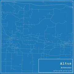 Obraz premium Blueprint US city map of Altus, Arkansas.