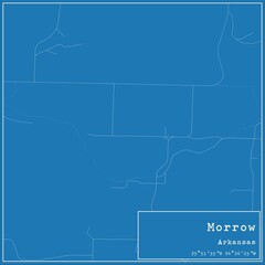 Blueprint US city map of Morrow, Arkansas.