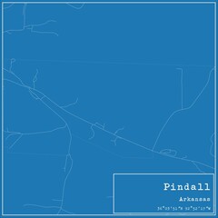 Blueprint US city map of Pindall, Arkansas.