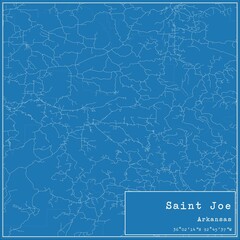Blueprint US city map of Saint Joe, Arkansas.