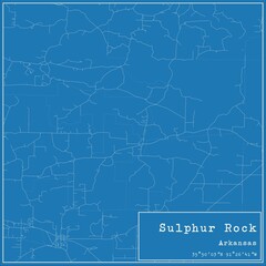 Blueprint US city map of Sulphur Rock, Arkansas.