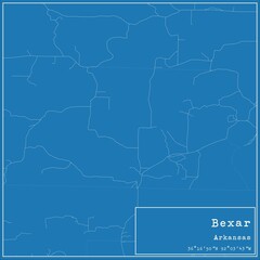 Blueprint US city map of Bexar, Arkansas.