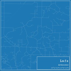 Blueprint US city map of Lafe, Arkansas.