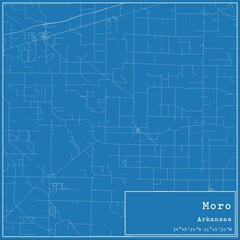 Blueprint US city map of Moro, Arkansas. - obrazy, fototapety, plakaty
