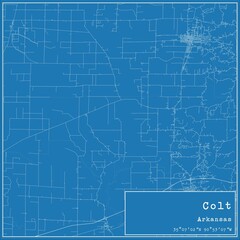 Fototapeta premium Blueprint US city map of Colt, Arkansas.