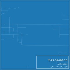 Blueprint US city map of Edmondson, Arkansas.