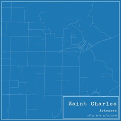 Blueprint US city map of Saint Charles, Arkansas.