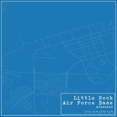 Fototapeta premium Blueprint US city map of Little Rock Air Force Base, Arkansas.