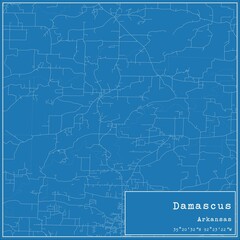 Obraz premium Blueprint US city map of Damascus, Arkansas.
