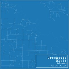 Blueprint US city map of Crocketts Bluff, Arkansas.