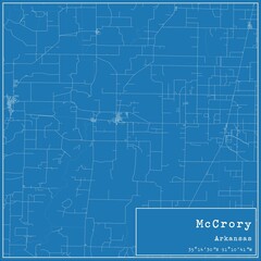 Blueprint US city map of McCrory, Arkansas.
