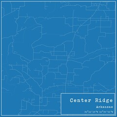 Blueprint US city map of Center Ridge, Arkansas.