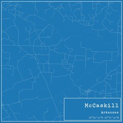 Fototapeta premium Blueprint US city map of McCaskill, Arkansas.