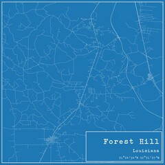 Blueprint US city map of Forest Hill, Louisiana.