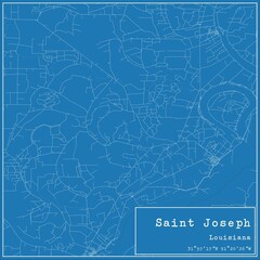 Blueprint US city map of Saint Joseph, Louisiana.