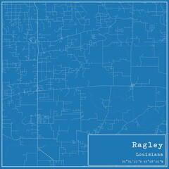 Blueprint US city map of Ragley, Louisiana.