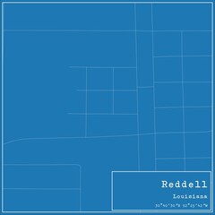 Blueprint US city map of Reddell, Louisiana.
