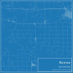 Blueprint US city map of Morse, Louisiana.