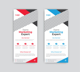 Creative digital marketing agency business rack card or dl flyer template design.