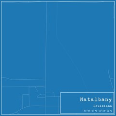 Blueprint US city map of Natalbany, Louisiana.