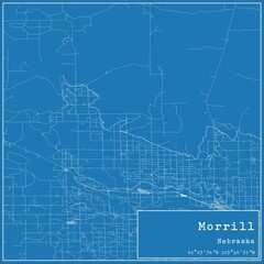 Obraz premium Blueprint US city map of Morrill, Nebraska.