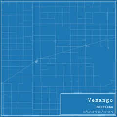 Blueprint US city map of Venango, Nebraska.