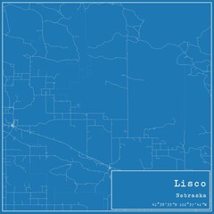 Blueprint US city map of Lisco, Nebraska.