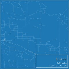 Blueprint US city map of Lisco, Nebraska.