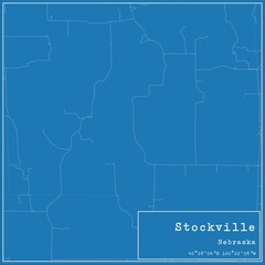Blueprint US city map of Stockville, Nebraska.