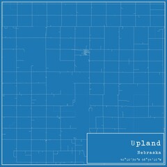 Blueprint US city map of Upland, Nebraska.