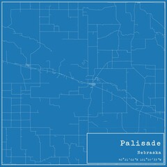 Blueprint US city map of Palisade, Nebraska.