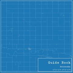 Blueprint US city map of Guide Rock, Nebraska.