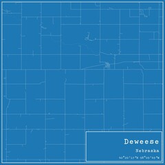 Blueprint US city map of Deweese, Nebraska.