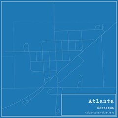 Blueprint US city map of Atlanta, Nebraska.