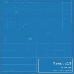 Blueprint US city map of Trumbull, Nebraska.