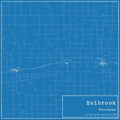 Blueprint US city map of Holbrook, Nebraska.