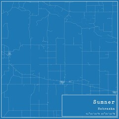 Blueprint US city map of Sumner, Nebraska.