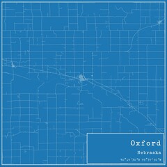 Fototapeta premium Blueprint US city map of Oxford, Nebraska.