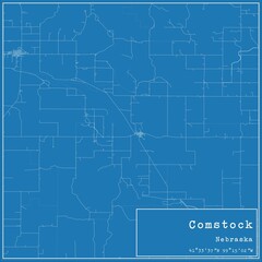 Blueprint US city map of Comstock, Nebraska.