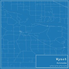 Obraz premium Blueprint US city map of Wynot, Nebraska.