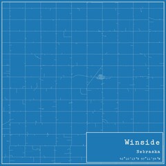 Blueprint US city map of Winside, Nebraska.